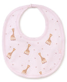 Kissy Kissy Sophie the Giraffe Print Bib - Pink