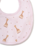 Kissy Kissy Sophie the Giraffe Print Bib - Pink