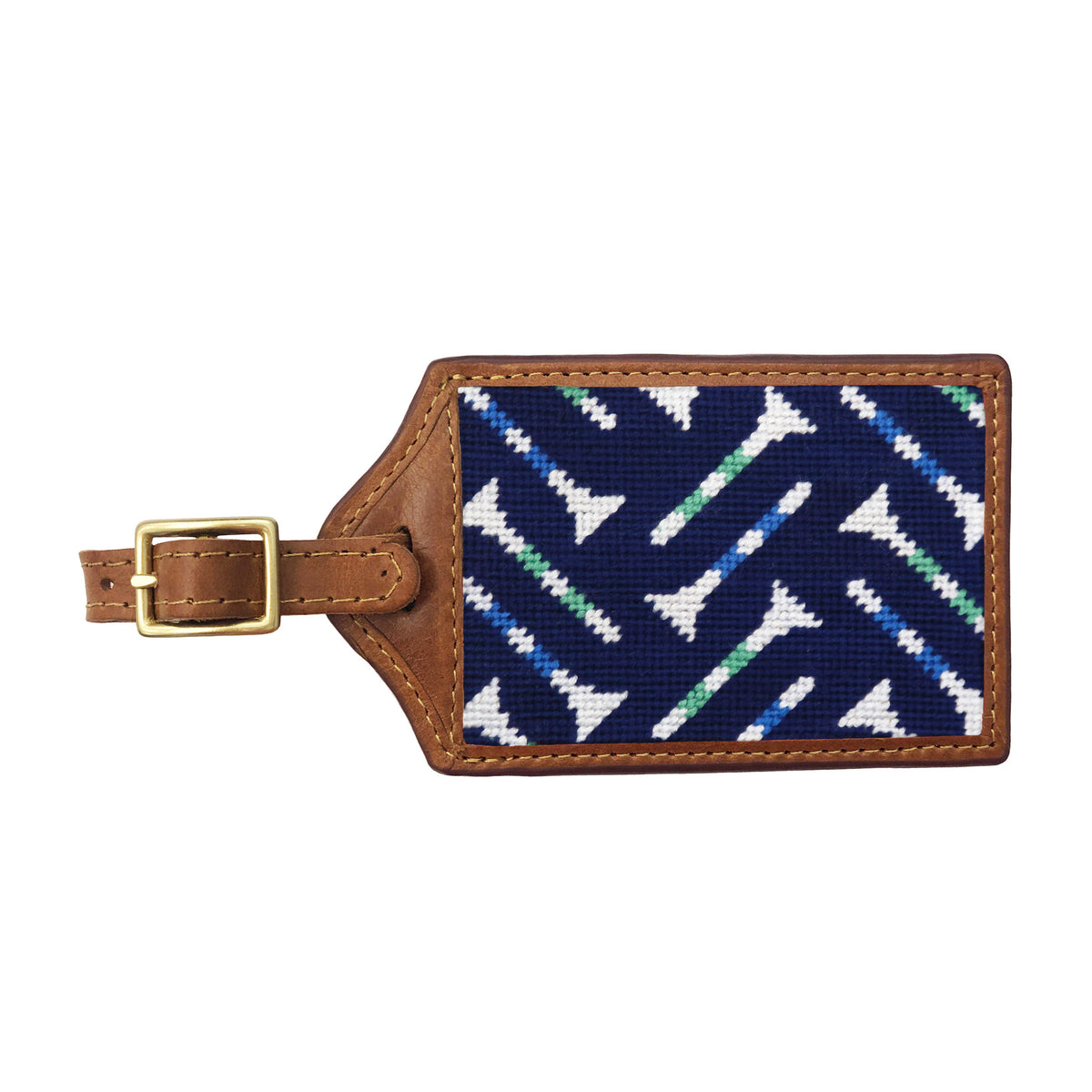 Smathers & Branson Golf Tee Pattern Luggage Tag - Dark Navy