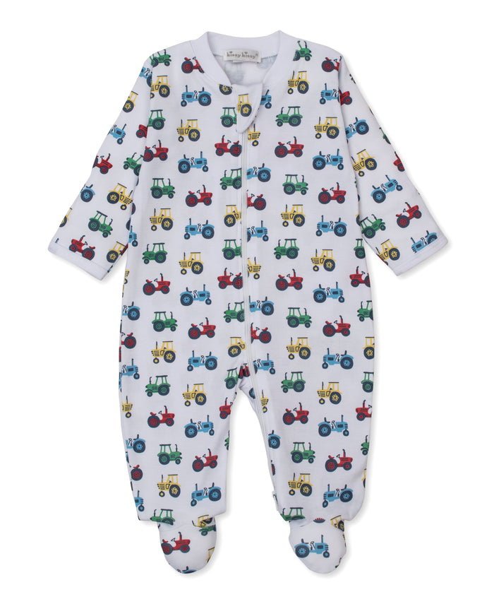 Kissy Kissy Trusty Tractors Zip Footie