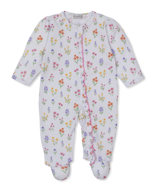 Kissy Kissy Summer Wildflowers White Zip Footie