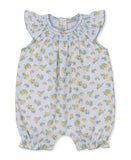 Kissy Kissy Lemon Blossoms Short Smocked Playsuit