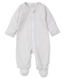 Kissy Kissy Classic Rib Zip Footie - Silver Stripe