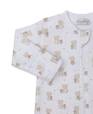 Kissy Kissy Teddy Bear Love Tan Zip Footie
