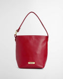 Barbour Cedar Mini Leather Bucket Bag - Red