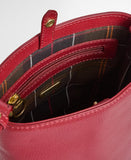 Barbour Cedar Mini Leather Bucket Bag - Red