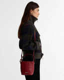 Barbour Cedar Mini Leather Bucket Bag - Red
