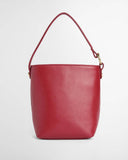 Barbour Cedar Mini Leather Bucket Bag - Red