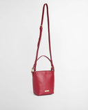 Barbour Cedar Mini Leather Bucket Bag - Red