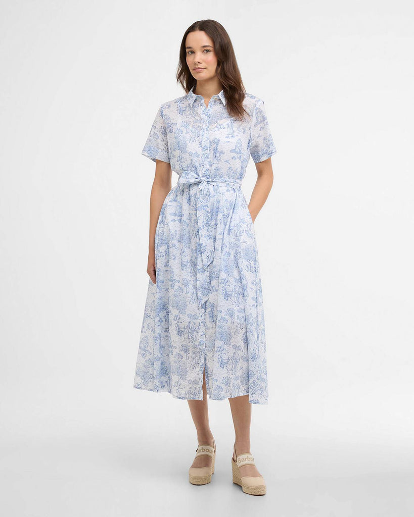 Barbour Wisteria Midi Dress - Ink Blue Print