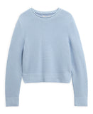 Barbour Fawley Cotton Crew Neck Knit Jumper - Celestial Blue