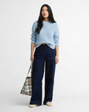 Barbour Fawley Cotton Crew Neck Knit Jumper - Celestial Blue