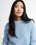 Barbour Fawley Cotton Crew Neck Knit Jumper - Celestial Blue