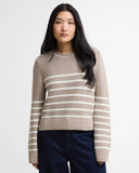 Barbour Hinton Striped Cotton Crew Neck Sweater - Light Sand Stripe