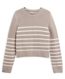 Barbour Hinton Striped Cotton Crew Neck Sweater - Light Sand Stripe