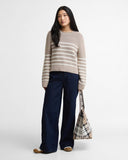 Barbour Hinton Striped Cotton Crew Neck Sweater - Light Sand Stripe