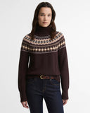 Barbour Women's Darwen Fairisle Rollneck Jumper - Seal Brown