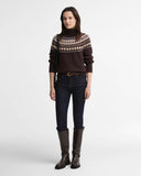 Barbour Women's Darwen Fairisle Rollneck Jumper - Seal Brown