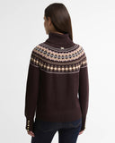 Barbour Women's Darwen Fairisle Rollneck Jumper - Seal Brown