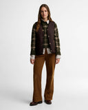 Barbour Women's Delilah Tartan Wool Jumper - Olive Multi