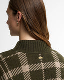 Barbour Women's Delilah Tartan Wool Jumper - Olive Multi