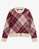 Barbour Stevie Tartan Wool Jumper - Multi Cranberry Red