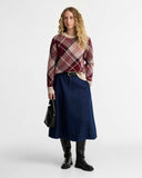 Barbour Stevie Tartan Wool Jumper - Multi Cranberry Red