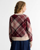 Barbour Stevie Tartan Wool Jumper - Multi Cranberry Red