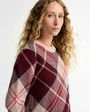 Barbour Stevie Tartan Wool Jumper - Multi Cranberry Red