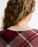 Barbour Stevie Tartan Wool Jumper - Multi Cranberry Red