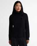 Barbour Women's Ambleside Cable-Knit Rollneck Jumper - Navy