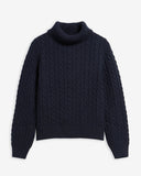 Barbour Women's Ambleside Cable-Knit Rollneck Jumper - Navy