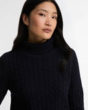 Barbour Women's Ambleside Cable-Knit Rollneck Jumper - Navy