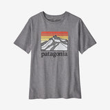 Patagonia Kids' Regenerative Organic Certified™ Cotton Graphic T-Shirt - Line Logo Ridge: Gravel Heather