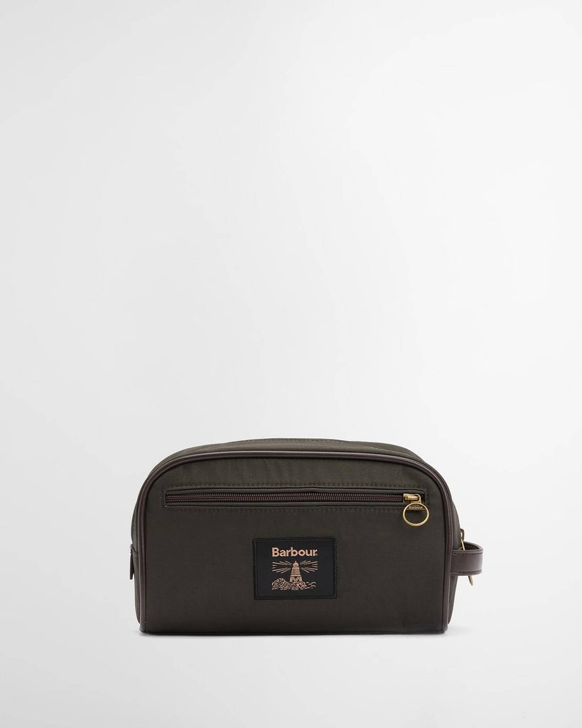 Barbour Waxed Washbag - Olive/Beacon