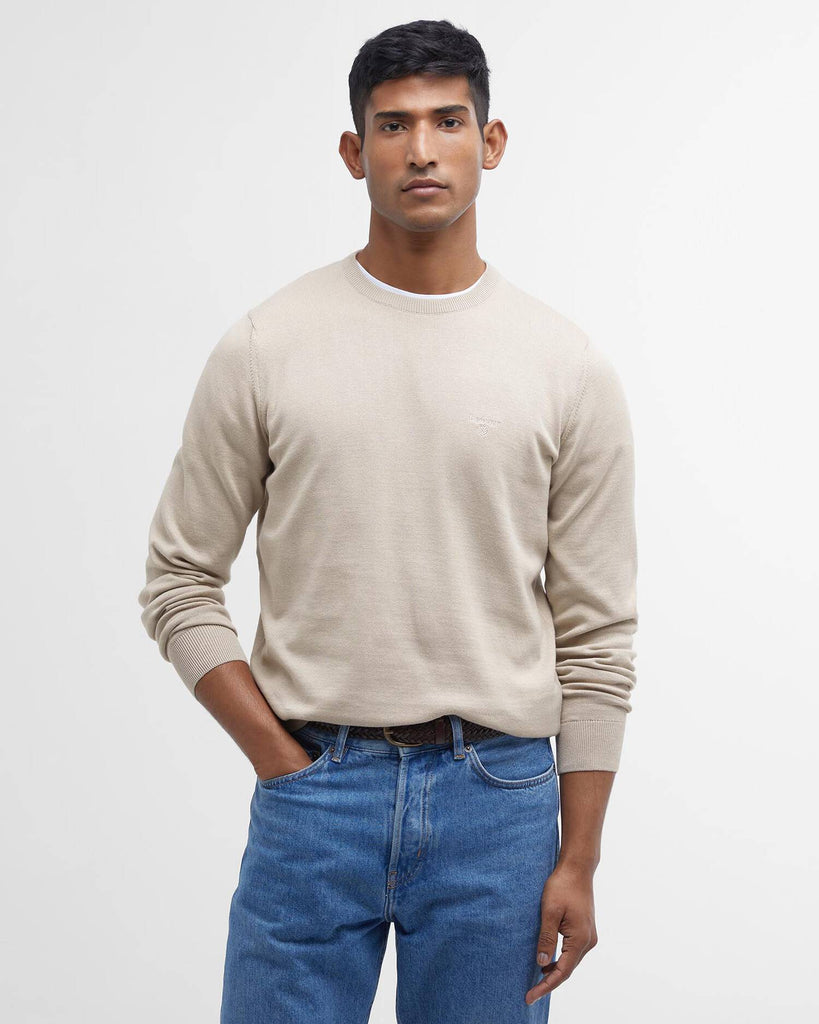 Barbour Men's Pima Cotton Crew Neck Jumper - Mist