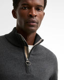 Barbour Men's Cotton Quarter-Zip Jumper - Charcoal