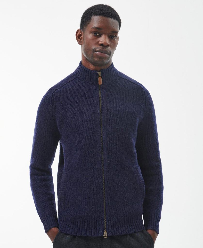 Barbour Men's Calder Zip Through Jumper - Navy