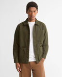 Barbour Men's Tartan Trimmed Washed Overshirt - Mushroom