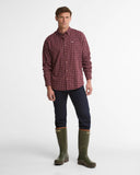 Barbour Men's Bank Regular Tattersall Long-Sleeved Shirt - Dark Bordeaux