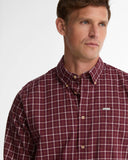 Barbour Men's Bank Regular Tattersall Long-Sleeved Shirt - Dark Bordeaux