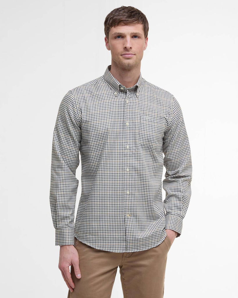 Barbour Men's Henderson Thermo Weave Long-Sleeved Shirt - Whisper White