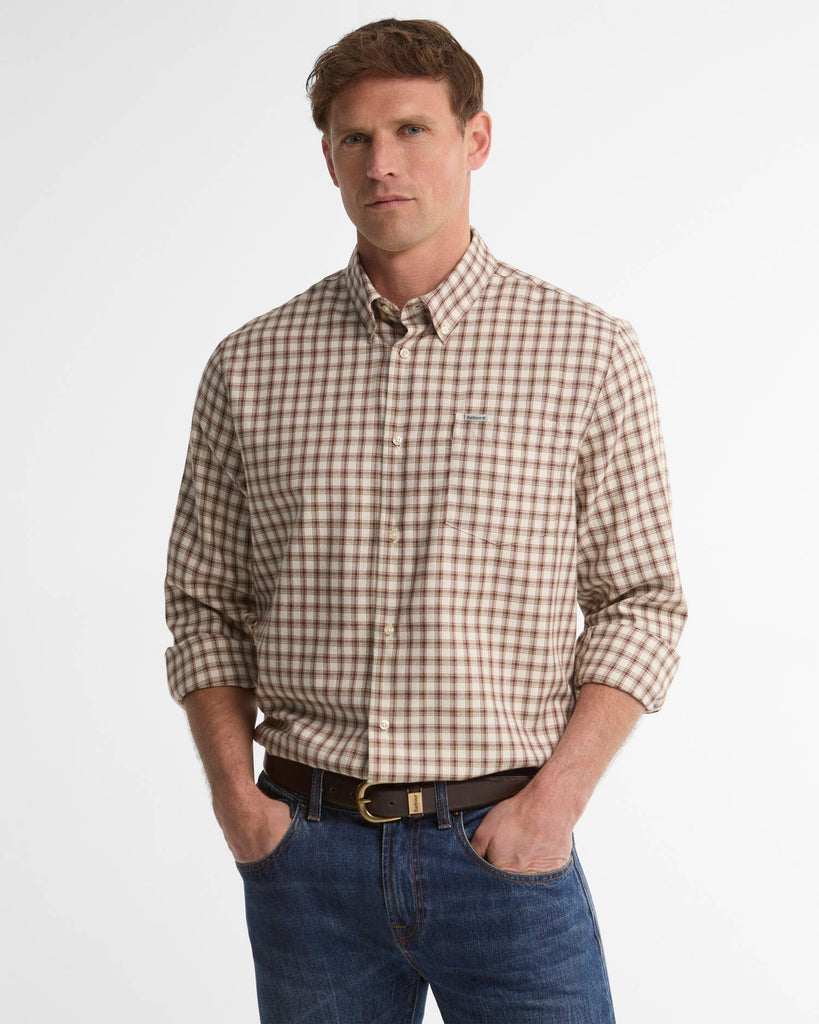 Barbour Men's Cliff Regular-Fit Long-Sleeved Shirt - Dark Bordeaux