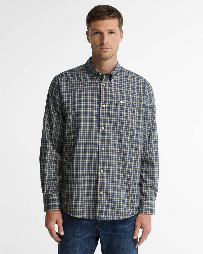 Barbour Men's Dishford Thermo-Weave Regular Fit Long-Sleeved Shirt - Olive