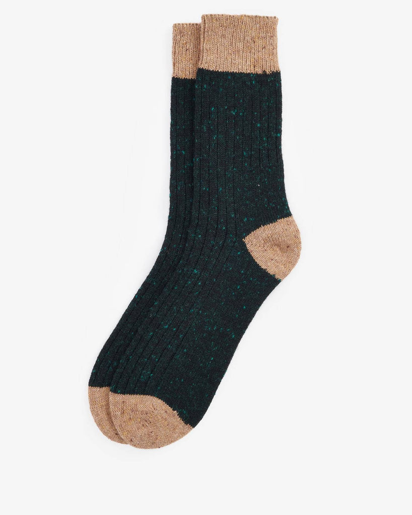 Barbour Houghton Socks - Evergreen-Sandstone