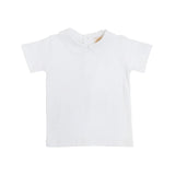 The Beaufort Bonnet Company Infant's Peter Pan Collar Shirt (Short Sleeve Pima) - Worth Avenue White