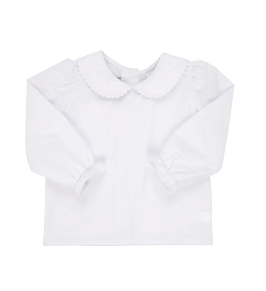 The Beaufort Bonnet Company Maude's Peter Pan Collar Shirt - Worth Avenue White With Ric Rac