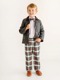 The Beaufort Bonnet Boy's Sheffield Pants - Aiken Place Plaid with Nantucket Navy Stork