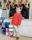 The Beaufort Bonnet Boy's Sheffield Pants - Keeneland Khaki with Nantucket Navy Stork