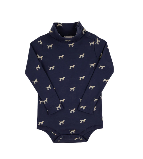 The Beaufort Bonnet Company Girl's Tatum's Turtleneck Onesie - All The Ruff Ruffs